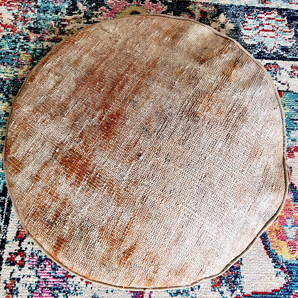 Anthropologie Circular Floor Pillow in Urban Orange